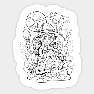 little cute witch Sticker